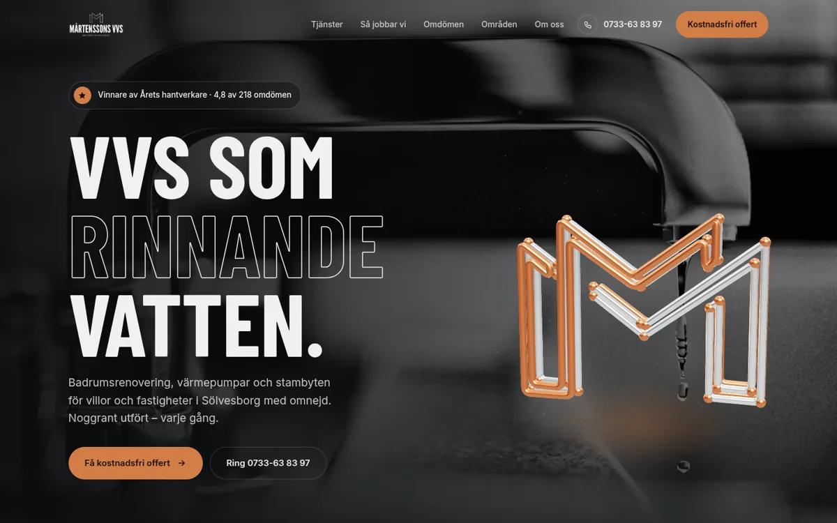 Förslag B – startsida med 3D-logga